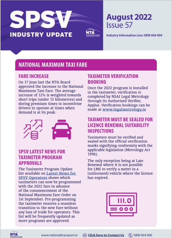 The August edition of the SPSV Industry Update (Issue 57) is now