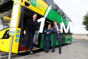 1 Million passengers photo with NTA CEO Anne Graham Minsiter Eamon Ryan and Driver